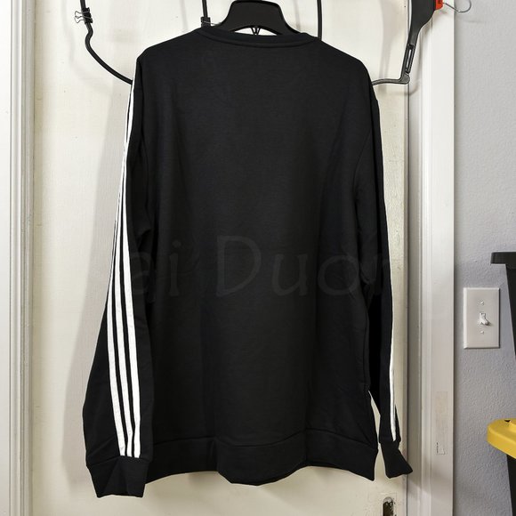 Adidas Men’s Crew Neck Sweatshirt  BLACK - Picture 7 of 9